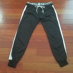 Rue 21 Black Joggers with white stripe